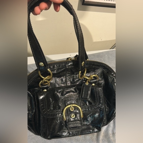 Coach Handbags - Coach SoHo Dome Large Black Patent Leather HandBag